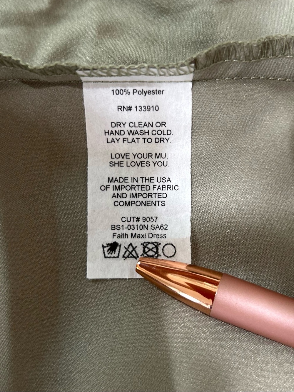 Show Me Your MuMu Faith Maxi Dress Moss Green Luxe Satin XS Elegant Wedding Gala - Picture 7 of 13